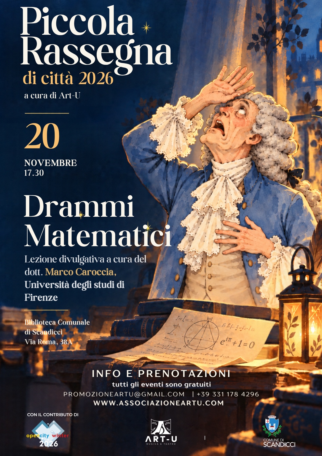 Drammi matematici: lezione divulgativa di Marco Caroccia, 20 novembre 2026 alla Biblioteca di Scandicci